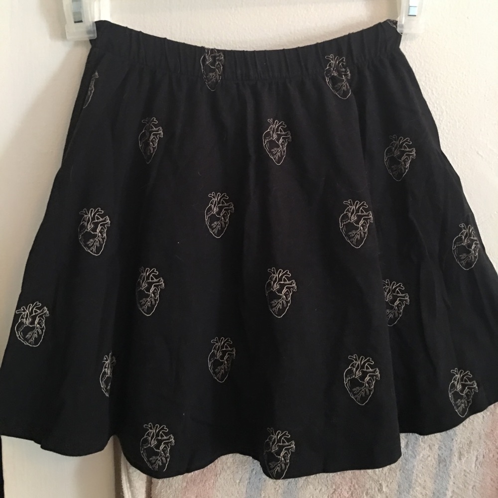 Drop Dead Hearts All Over Skirt UK 8